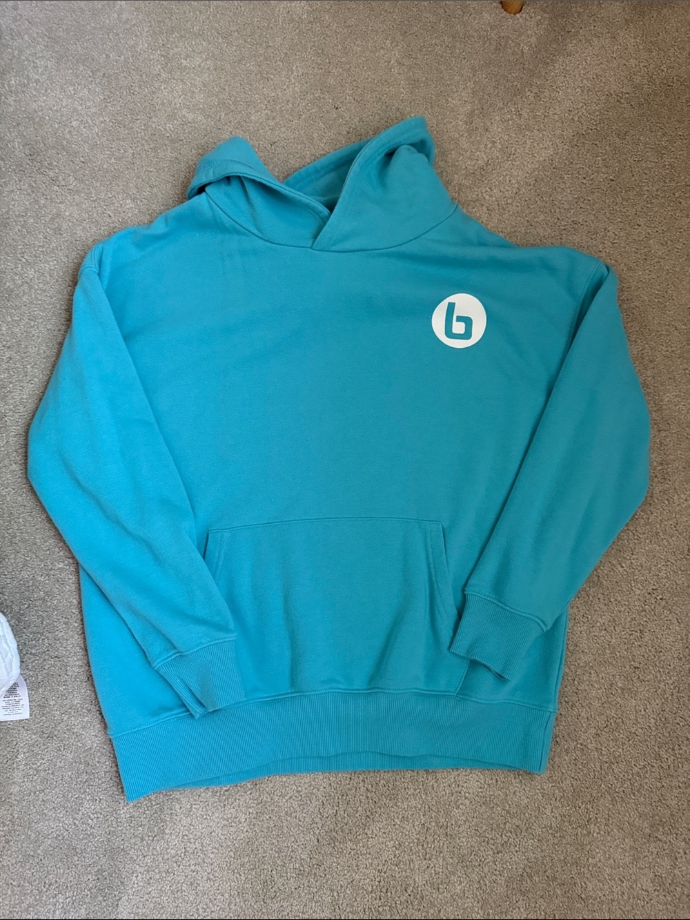 Teal Hooded Sweatshirt with Subtle Chest Logo